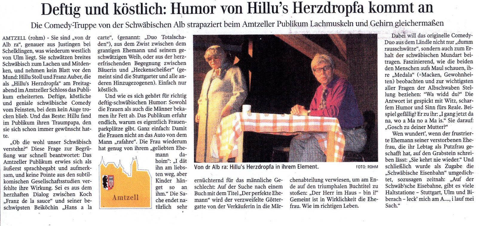 Schwäbische Zeitung Wangen v. 05.11.2012